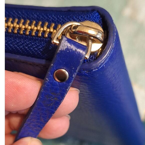 Kate Spade Laurel Way Neda Large Pebbled Leather Zip Up Cornflower Blue wallet - Picture 5 of 7